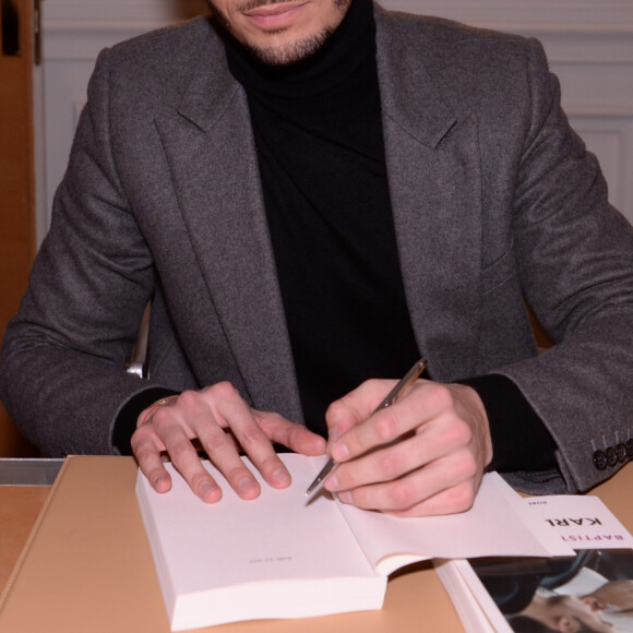 Exclusif - Baptiste Giabiconi fête le lancement de son livre "Karl et moi" au Royal Monceau à Paris le 26 février 2020. © Rachid Bellak/Bestimage