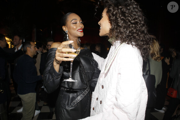 Jourdan Dunn et Cindy Bruna lors de la vente aux enchères caritative à la soirée "Women for Women" aux Bains-Douches à Paris, France, le 27 février 2020, en marge de la semaine de la mode à Paris. La top model O.Guillermand et J.P.Marois, Propriétaire des Bains, ont réuni la mode en pleine fashion week pour une vente de charité au profit de Plan International France. Grâce aux généreuses donations de femmes photographes et avec le soutien gracieux de Maître A.Giquello, Président de Drouot Patrimoine,O.Guillermand a mis aux enchères une quinzaine de photographies de femmes prises par des femmes photographes au profit de programmes en faveur des droits des filles menés par l'ONG Plan International France. La soirée a permis de récolter 51 000 € grâce à la vente aux enchères de photographies signées par Ellen Von Unwerth, Sonia Sieff, Amanda Charchian, Ami Sioux, Anna Palma, Bibi Borthwick, Camilla Akrans, Carin Backoff, Carlotta Kohl, Charlotte Wales, Danielle Levitt, Emma Tempest, Maripol, Pamela Hanson, Posternak Tanya & Zhenya et Yulia Gorbachenko. © Veeren-Clovis/Bestimage