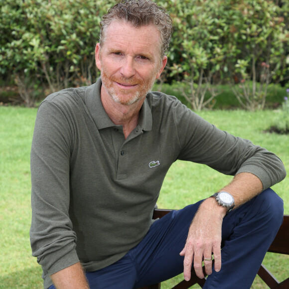Exclusif - Denis Brogniart - 26ème édition du Trophée des personnalités en marge des Internationaux de Tennis de Roland Garros à Paris. Le 7 juin 2018. La 26ème édition du trophée des personnalités rassemblera de nombreuses célébrités qui viendront partager un moment convivial et solidaire autour de leur passion pour le tennis. Cette année, le trophée innove en invitant les personnalités à venir mesurer leur vitesse de balle pour la bonne cause. Pour la première fois, grâce au soutien de Engie et Babolat, chaque kilomètre heure sera converti en euro. 1 km/h = 1 euro. Le montant additionné sera remis par les vainqueurs aux associations "Premier de Cordée" et "Sourire à la vie". De plus, Engie remettra chaque jour un chèque à une association qui oeuvre pour l'accès au sport : "Princesse Margot" parrainée par K.Adams, "Innocence en danger" représentée par N.Baye, "Autour des williams" soutenue par O.Meunier et "Autiste sans frontières" avec L.Delahousse. © Denis Guignebourg / Bestimage