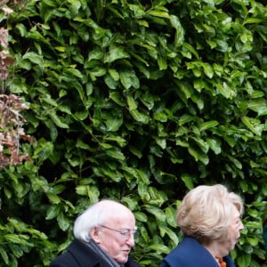 Le président irlandais Michael D.Higgins et sa femme Sabina Coyne, reçoivent le prince William, duc de Cambridge, et Catherine (Kate) Middleton, duchesse de Cambridge, à la résidence présidentielle officielle Aras an Uachtarain à Dublin, Irlande, le 3 mars 2020, pour une visite officielle de 3 jours.