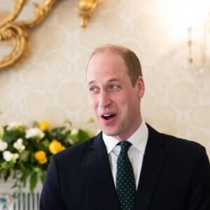 Le président irlandais Michael D.Higgins et sa femme Sabina Coyne, reçoivent le prince William, duc de Cambridge, et Catherine (Kate) Middleton, duchesse de Cambridge, à la résidence présidentielle officielle Aras an Uachtarain à Dublin, Irlande, le 3 mars 2020, pour une visite officielle de 3 jours.