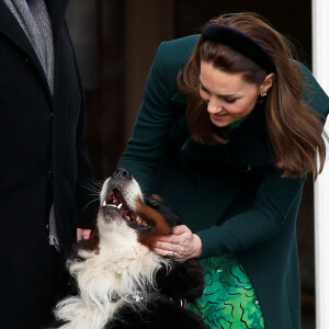 Le président irlandais Michael D.Higgins et sa femme Sabina Coyne, reçoivent le prince William, duc de Cambridge, et Catherine (Kate) Middleton, duchesse de Cambridge, à la résidence présidentielle officielle Aras an Uachtarain à Dublin, Irlande, le 3 mars 2020, pour une visite officielle de 3 jours.