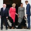 Le prince Harry, duc de Sussex et sa femme Meghan Markle, duchesse de Sussex rencontre le président Irlandais Michael D. Higgins et sa femme Sabina Coyne à Dublin le 11 juillet 2018