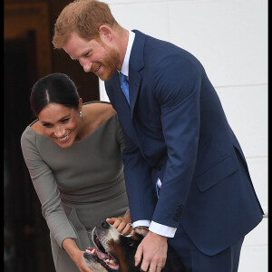 Le prince Harry, duc de Sussex et sa femme Meghan Markle, duchesse de Sussex rencontre le président Irlandais Michael D. Higgins et sa femme Sabina Coyne à Dublin le 11 juillet 2018