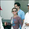Britney Spears et Kevin Federline rendent visite à la soeur de Britney sur le tournage d'un film à Malibu. Le 8 novembre 2004.