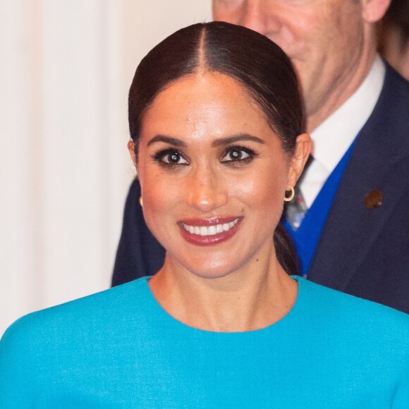 Le prince Harry, duc de Sussex, et Meghan Markle, duchesse de Sussex arrivent à la cérémonie des "Endeavour Fund Awards" au Mansion House à Londres, Royaume Uni, le 5 mars 2020.