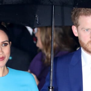 Le prince Harry, duc de Sussex, et Meghan Markle, duchesse de Sussex, arrivent à la cérémonie des Endeavour Fund Awards à Londres le 5 mars 2020.