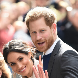 Le prince Harry et Meghan Markle arrivent à Belfast pour visiter le Crown Liquor Saloon Bar. Le 23 mars 2018. @Matt Crossick/PA Wire/ABACAPRESS.COM