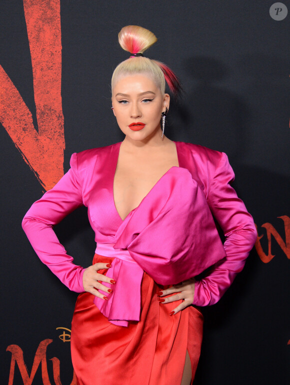 Christina Aguilera assiste à l'avant-première de Mulan au théâtre El Capitan, à Hollywood. Los Angeles, le 9 mars 2020.