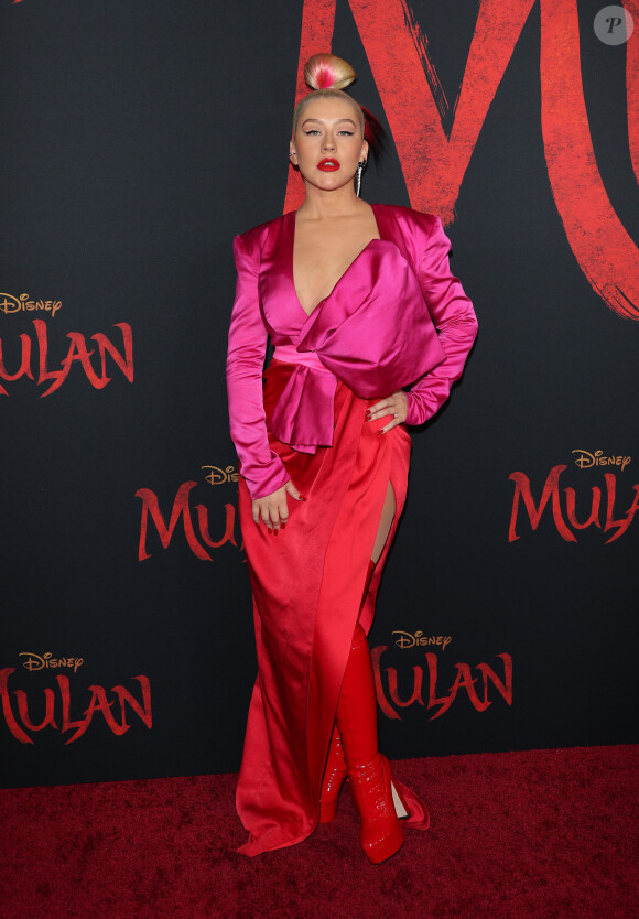 Christina Aguilera assiste à l'avant-première de Mulan au théâtre El Capitan, à Hollywood. Los Angeles, le 9 mars 2020.