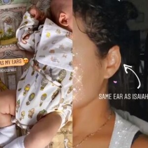 Christina Milian démontre que son fils Isaiah a les mêmes oreilles d'elfe qu'elle sur Instagram le 12 mars 2020.