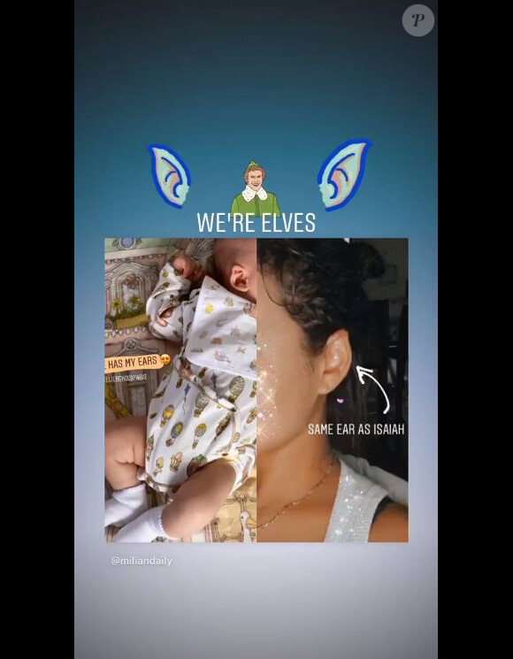Christina Milian démontre que son fils Isaiah a les mêmes oreilles d'elfe qu'elle sur Instagram le 12 mars 2020.