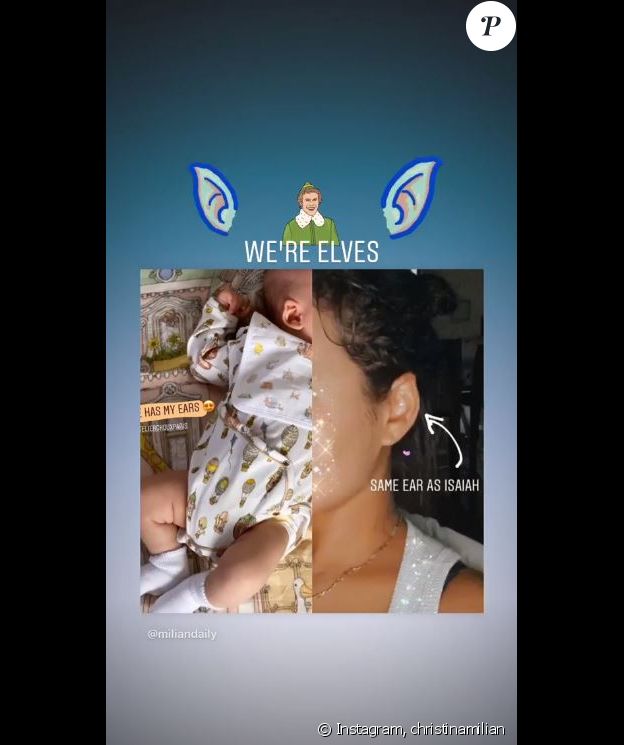 Christina Milian démontre que son fils Isaiah a les mêmes oreilles d'elfe qu'elle sur Instagram le 12 mars 2020.