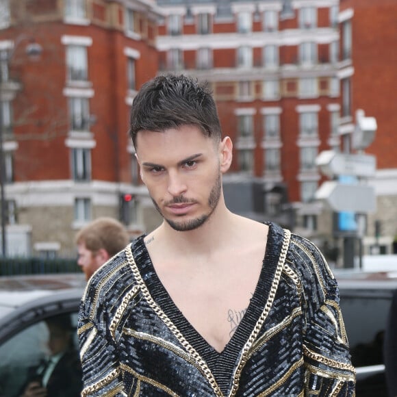 Baptiste Giabiconi - Arrivées au défilé de mode prêt-à-porter automne-hiver 2020/2021 Balmain à Paris le 28 février 2020.