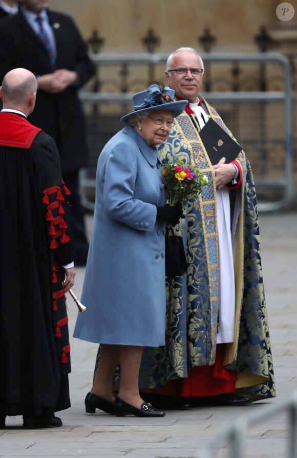 La reine Elisabeth II d'Angleterre - La famille royale d'Angleterre lors de la cérémonie du Commonwealth en l'abbaye de Westminster à Londres, le 9 mars 2020.