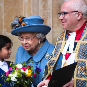 La reine Elisabeth II d'Angleterre - La famille royale d'Angleterre à la sortie de la cérémonie du Commonwealth en l'abbaye de Westminster à Londres, le 9 mars 2020.