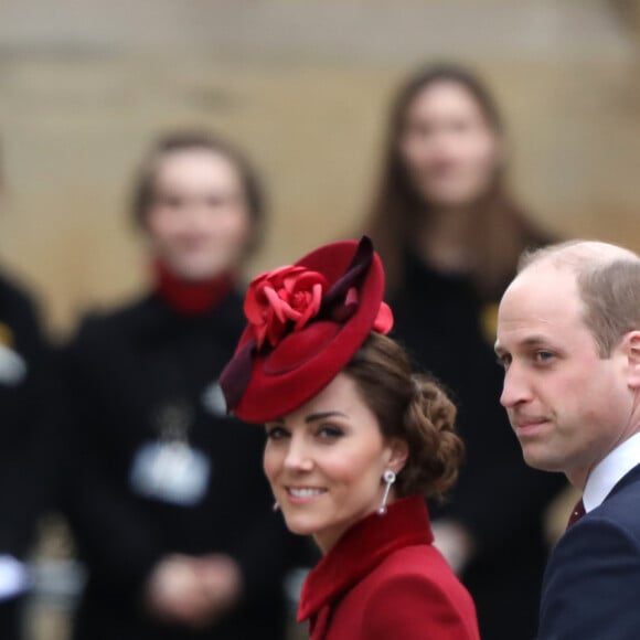 La duchesse Catherine de Cambridge et le prince William lors de la cérémonie de la Journée du Commonwealth en l'abbaye de Westminster à Londres, le 9 mars 2020.