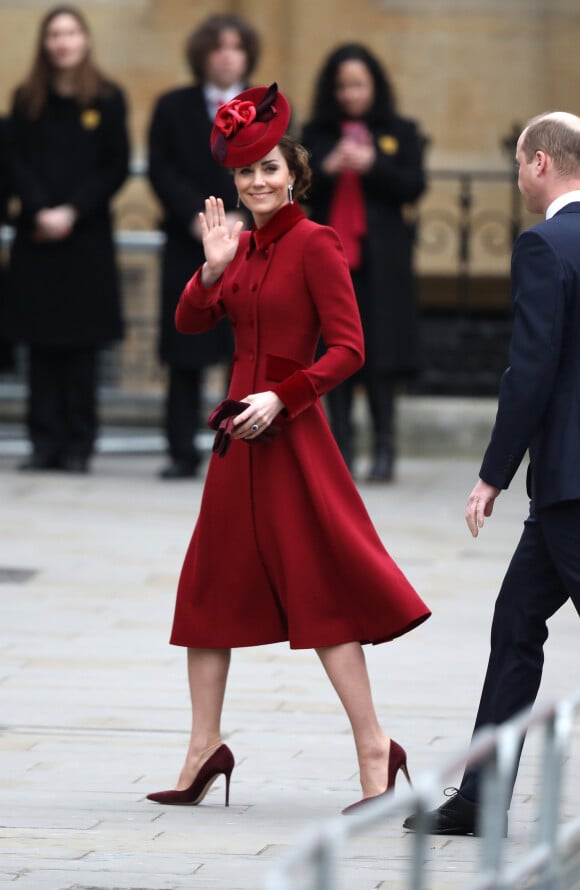 La duchesse Catherine de Cambridge et le prince William lors de la cérémonie de la Journée du Commonwealth en l'abbaye de Westminster à Londres, le 9 mars 2020.