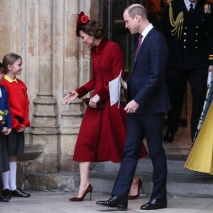 La duchesse Catherine de Cambridge et le prince William lors de la cérémonie de la Journée du Commonwealth en l'abbaye de Westminster à Londres, le 9 mars 2020.