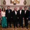 Hilary Russell, le lord-maire de Londres, William Russell, le Haut Commissaire pour l'Australie au Royaume-Uni, George Brandis - Le prince Charles, prince de Galles, assiste à un dîner organisé au profit des pompiers australiens à Londres, le 12 mars 2020.