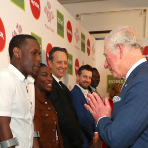 Le prince Charles, Michael Ward, Ashley Walters, Michaela Coel, Richard E Grant et Chris Ramsey - Le prince Charles, prince de Galles, assiste à la cérémonie "Prince's Trust Awards" au London Palladium à Londres, le 11 mars 2020.