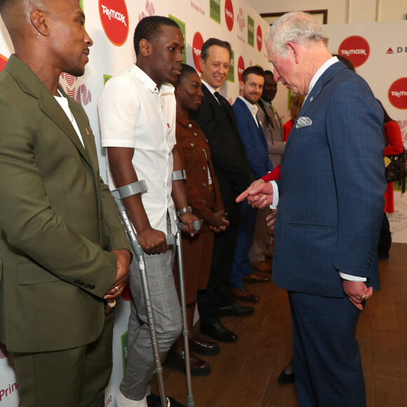 Le prince Charles, Michael Ward, Ashley Walters, Michaela Coel, Richard E Grant et Chris Ramsey - Le prince Charles, prince de Galles, assiste à la cérémonie "Prince's Trust Awards" au London Palladium à Londres, le 11 mars 2020.