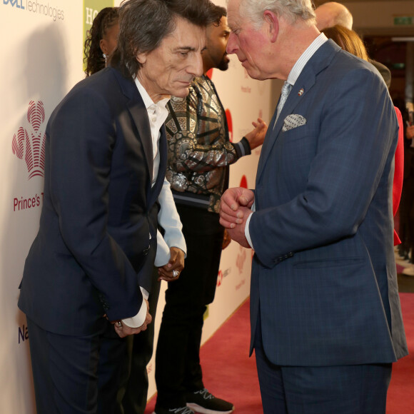 Ronnie Wood et le prince Charles - People à la soirée "Prince's Trust Awards" au Palladium à Londres. Le 11 mars 2020