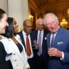 Le prince Charles, prince de Galles, et Alexandra Burke - Le prince Charles, prince de Galles, et Camilla Parker Bowles, duchesse de Cornouailles, assistent à la réception organisée pour la Journée du Commonwealth à Marlborough House à Londres, le 9 mars 2020.