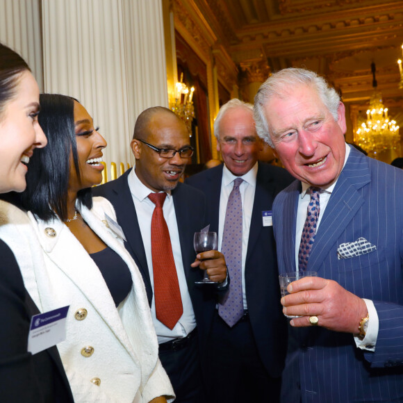Le prince Charles, prince de Galles, et Alexandra Burke - Le prince Charles, prince de Galles, et Camilla Parker Bowles, duchesse de Cornouailles, assistent à la réception organisée pour la Journée du Commonwealth à Marlborough House à Londres, le 9 mars 2020.