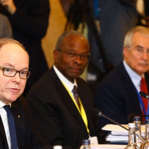 Le prince Albert II de Monaco lors de la réunion "WaterAid charity's Water and Climate" à Londres. Le 10 mars 2020