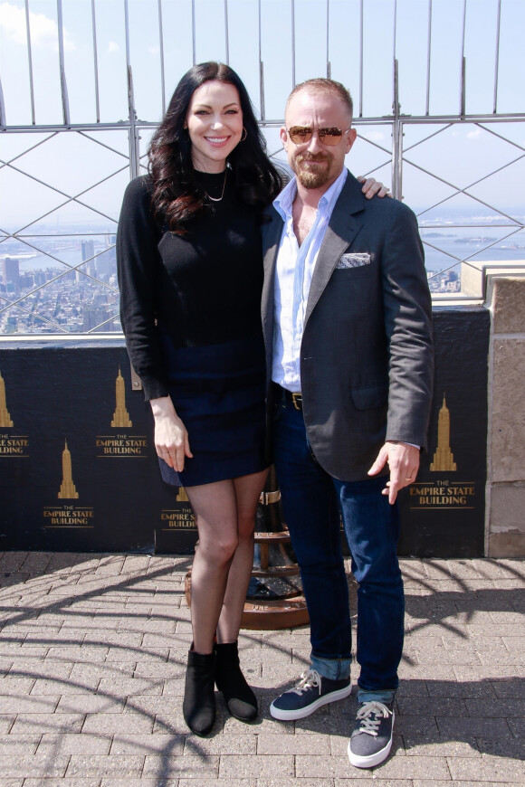 Info - Laura Prepon et Ben Foster sont parents pour la deuxième fois - Laura Prepon, Ben Foster - Le casting de la série Netflix: Orange is the New Black, illumine l'Empire State Building à New York, le 26 juliet 2019.