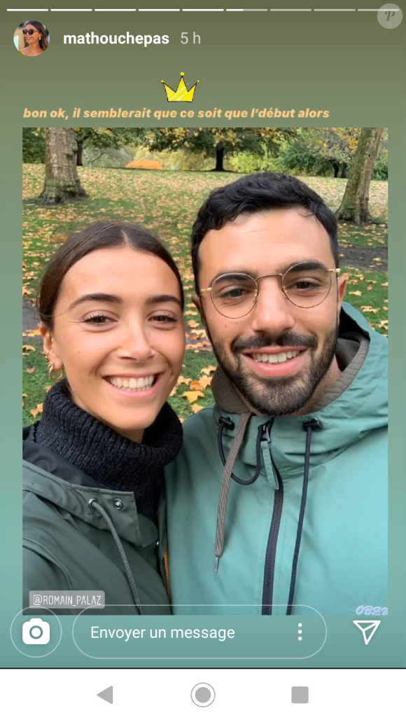 Mathilde de "Koh-Lanta" et Romain en couple - photo publiée le 6 avril 2020, sur Instagram