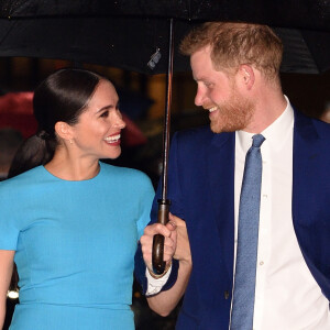 Le prince Harry, duc de Sussex, et Meghan Markle, duchesse de Sussex arrivent à la cérémonie des Endeavour Fund Awards au Mansion House à Londres, Royaume Uni, le 5 mars 2020.