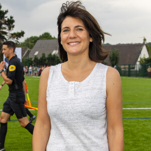 Exclusif - Estelle Denis lors du match caritatif entre le Variétés Club de France et une sélection du FC Coubron au profit de l'association Envoludia lors de l'inauguration du complexe Thierry Roland à Courbon, Seine-Saint-Denis, France, le 30 juin 2019. © Pierre Perusseau/Bestimage