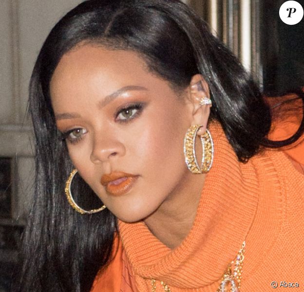 Rihanna arrive chez Bergdorf Goodman pour un lancement de sa marque Fenty à New York le 7 février 2020. @Dario Alequin/Splash News/ABACAPRESS.COM
