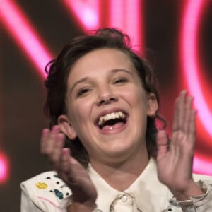 Millie Bobby Brown participe à un forum de discussion lors du ComicCon à Buenos Aires, le 27 mai 2017.