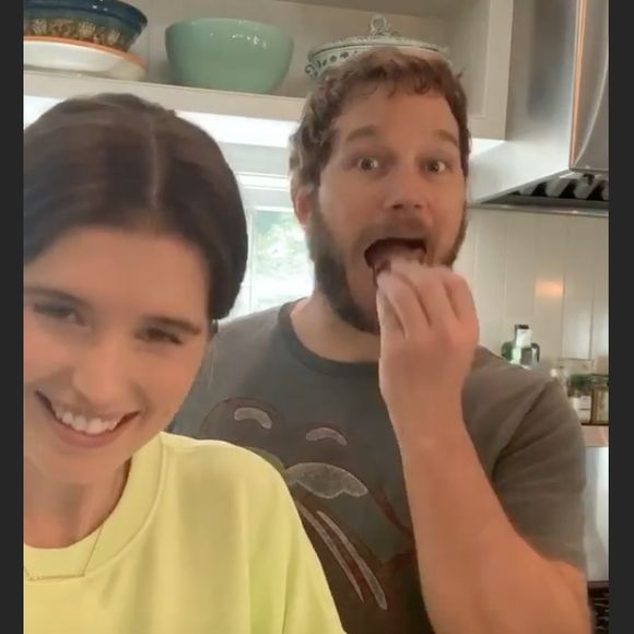 Chris Pratt et Katherine Schwarzenegger sur Instagram. Le 19 avril 2020.