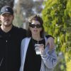 Chris Pratt et sa femme Katherine Schwarzenegger se baladent en amoureux dans le quartier de Brentwood à Los Angeles, le 5 février 2020.