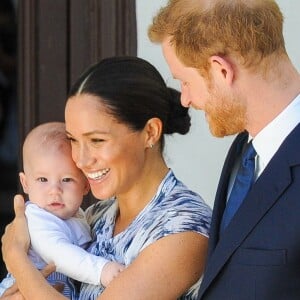 Le prince Harry, duc de Sussex, et Meghan Markle, duchesse de Sussex, avec leur fils Archie ont rencontré l'archevêque Desmond Tutu et sa femme à Cape Town, Afrique du Sud. Le 25 septembre 2019