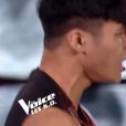 Ludysao et Nathan lors de l'épreuve des K.O dans "The Voice 2020" - Talents de Pascal Obispo. Émission du samedi 25 avril 2020, TF1