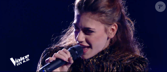 Joséphine (alias Baby J) lors de l'épreuve des K.O dans "The Voice 2020" - Talent de Pascal Obispo. Émission du samedi 25 avril 2020, TF1