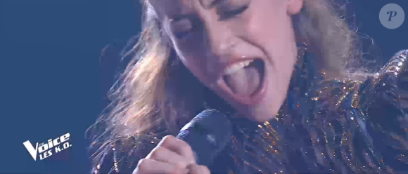 Joséphine (alias Baby J) lors de l'épreuve des K.O dans "The Voice 2020" - Talent de Pascal Obispo. Émission du samedi 25 avril 2020, TF1