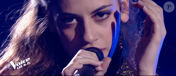 Joséphine (alias Baby J) lors de l'épreuve des K.O dans "The Voice 2020" - Talent de Pascal Obispo. Émission du samedi 25 avril 2020, TF1