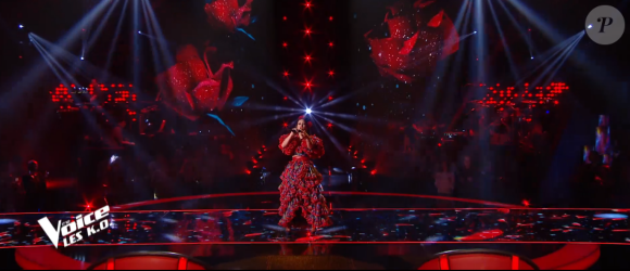 Nessa lors de l'épreuve des K.O dans "The Voice 2020" - Talent de Pascal Obispo. Émission du samedi 25 avril 2020, TF1