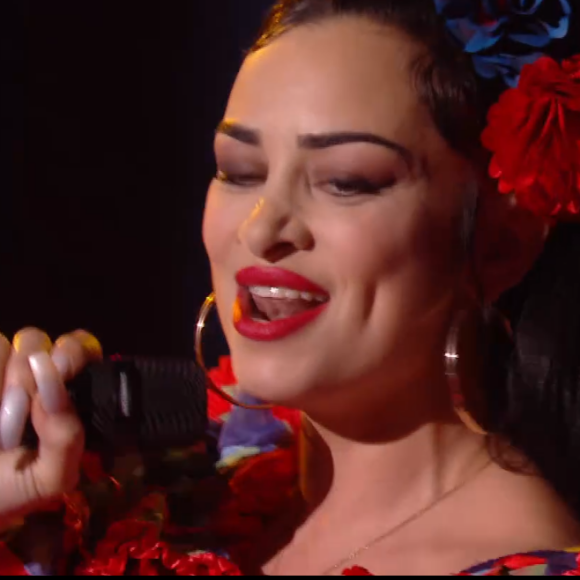 Nessa lors de l'épreuve des K.O dans "The Voice 2020" - Talent de Pascal Obispo. Émission du samedi 25 avril 2020, TF1
