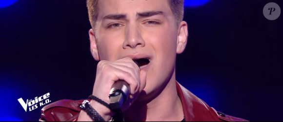 Hakob lors de l'épreuve des K.O dans "The Voice 2020" - Talent de Pascal Obispo. Émission du samedi 25 avril 2020, TF1