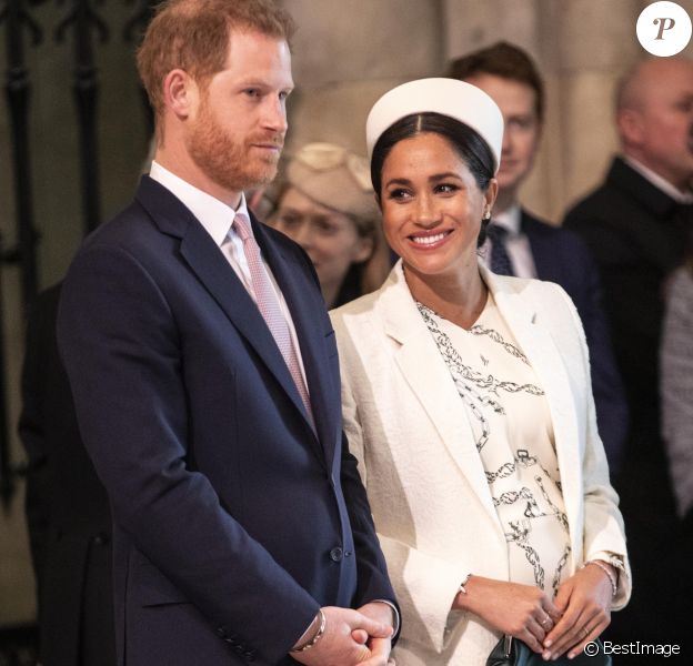 Meghan Markle, duchesse de Sussex (enceinte) et le prince Harry, duc de Sussex - Messe en l'honneur de la journée du Commonwealth à l'abbaye de Westminster à Londres, le 11 mars 2019.