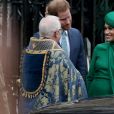 Le prince Harry, duc de Sussex, et Meghan Markle, duchesse de Sussex - La famille royale d'Angleterre à la sortie de la cérémonie du Commonwealth en l'abbaye de Westminster à Londres, le 9 mars 2020.