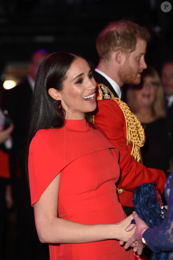 Le prince Harry, duc de Sussex, et Meghan Markle, duchesse de Sussex assistent au festival de musique de Mountbatten au Royal Albert Hall de Londres, Royaume Uni, le 7 mars 2020.