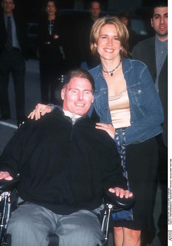 Christopher Reeve et sa femme Dana au spectacle The Big Show à New York, en 2000